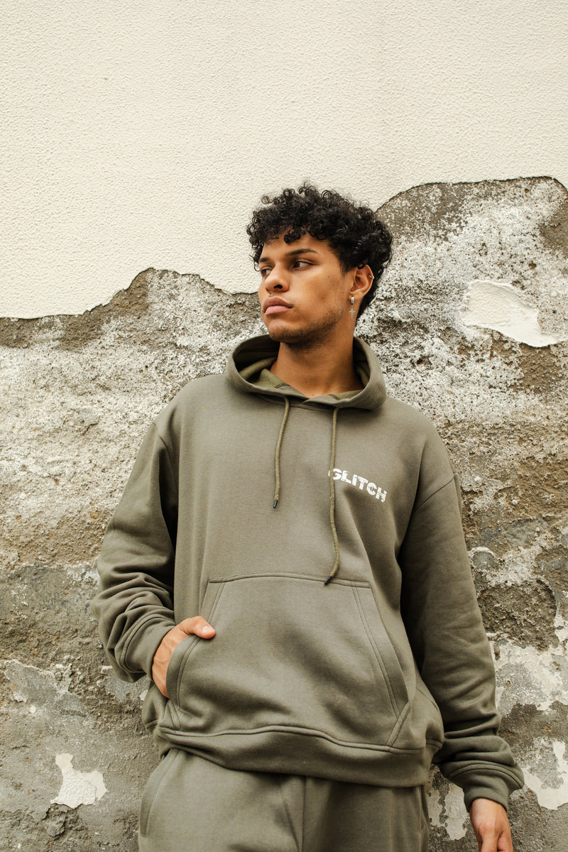 GLITCH HOODIE SET - GREEN (MEN)