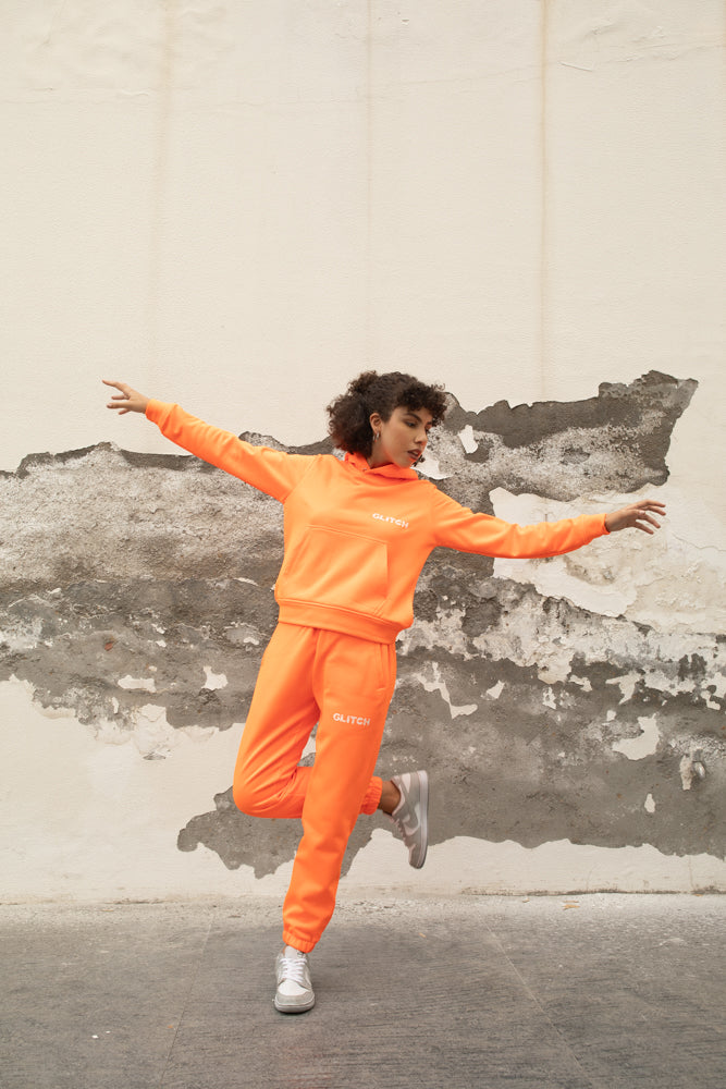GLITCH HOODIE SET - ORANGE (WOMEN)