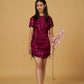 TIE & DYE DRESS (WINE)