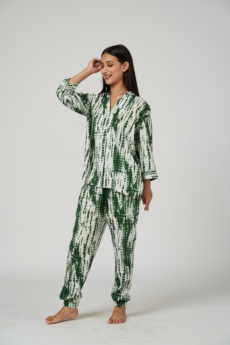 GREEN TIE & DYE CO ORD SET